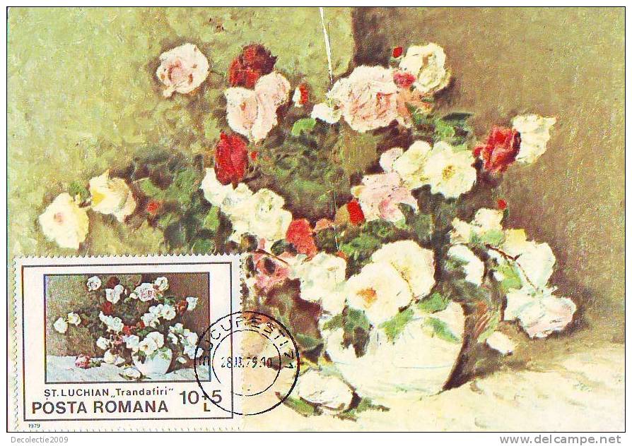 M208 Cartes Maximum Maxi Card Romania Impressionisme Stefan Luchian Roses - Impresionismo