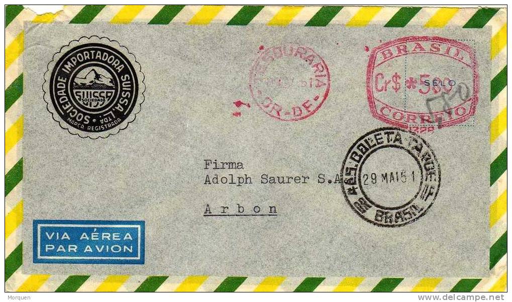 Carta  Aerea RIO De JANEIRO  (Brasil) 1951 - Lettres & Documents