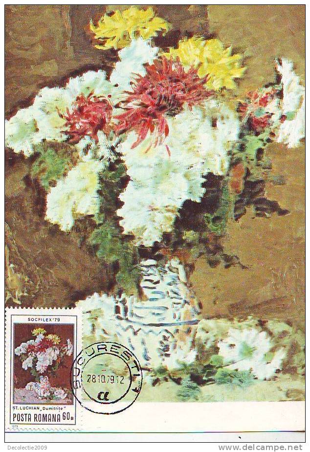 M217 Cartes Maximum Maxi Card Romania Impressionisme Stefan Luchian Chrysanthemes D ' Automne - Impressionismus