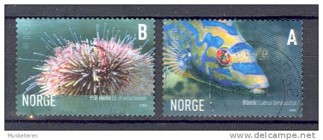 Norway 2006 Mi. 1589-90  A + B Seaworld Animals Meerestiere Sea-hedgehog Seeigel Fish Kuckuckslippfisch - Gebraucht