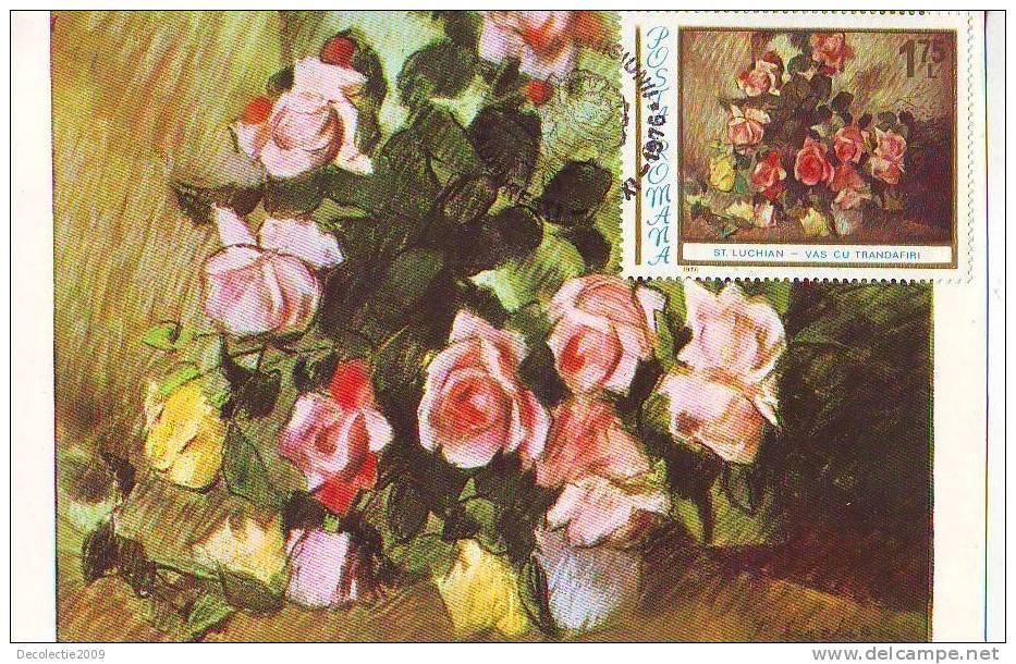 M223 Cartes Maximum Maxi Card Romania Impressionisme Stefan Luchian Roses - Impresionismo