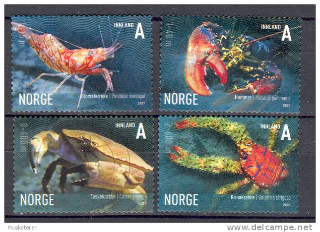 Norway 2007 Mi. 1625-28  A  INNLAND Meerestiere Sea World Animals Set Of 4 !! - Usados