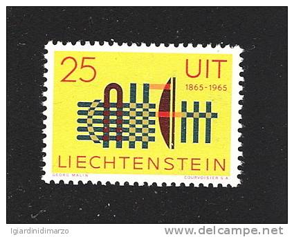 LIECHTENSTEIN - 1965 - Centenario UIT - Valore Nuovo S.t.l. Da 25 R. - In Ottime Condizioni. - Unused Stamps