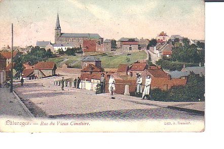 Cpa  Pâturages  Rue Du Vieux Cimetière   Colorisée,animée - Colfontaine