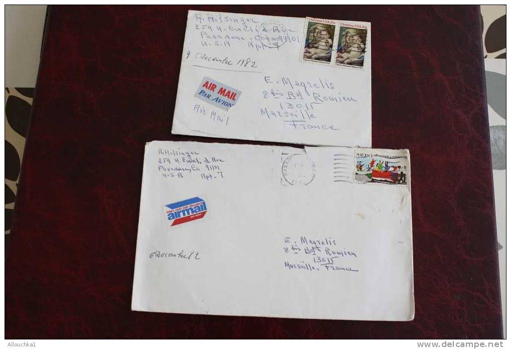 MARCOPHILIA MARCOPHILIE LETTER LETTRE DES ETATS UNIS D'AMERIQUE USA UNITED STATES P/MEGRELIS: GREECE A MARSEILLE FRANCE - Postal History