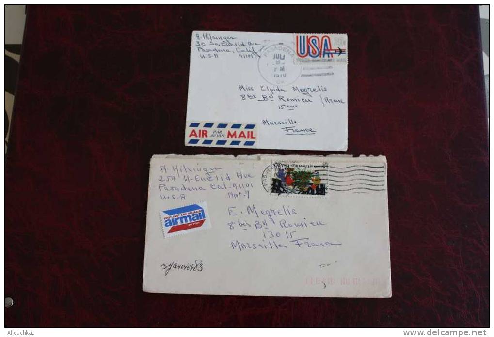 MARCOPHILIA MARCOPHILIE LETTER LETTRE DES ETATS UNIS D´AMERIQUE USA UNITED STATES P/MEGRELIS: GREECE A MARSEILLE FRANCE - Postal History