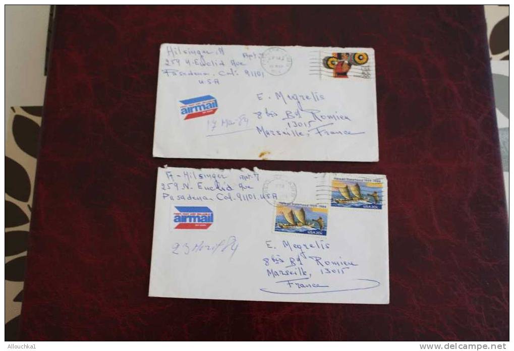 MARCOPHILIA MARCOPHILIE LETTER LETTRE DES ETATS UNIS D'AMERIQUE USA UNITED STATES P/MEGRELIS: GREECE A MARSEILLE FRANCE - Storia Postale