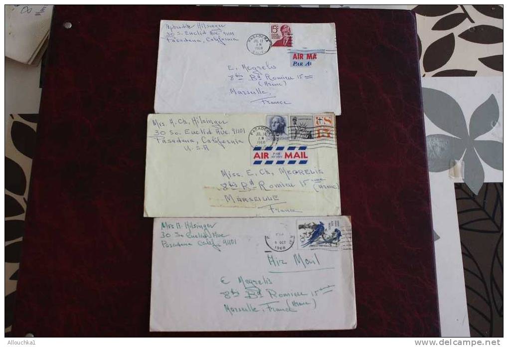 MARCOPHILIA MARCOPHILIE LETTER LETTRE DES ETATS UNIS D'AMERIQUE USA UNITED STATES P/MEGRELIS: GREECE A MARSEILLE FRANCE - Postal History