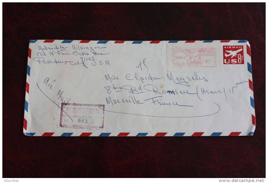 MARCOPHILIA MARCOPHILIE LETTER ENTIER POSTAUX  ETATS UNIS D'AMERIQUE USA UNITED STATES P/MEGRELIS: GREECE A MARSEILLE - 1941-60