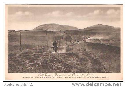 32031)cartolina Illustratoria Sull'etna - Carovana Al Piano Del Lago - Enna