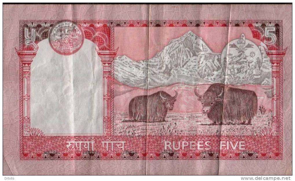 NEPAL / 5 RUPEES / USED / 2 SCANS . - Nepal