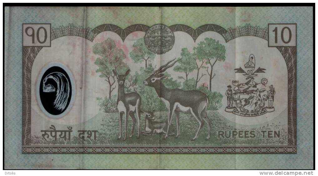 NEPAL / 10 RUPEES / USED / 2 SCANS . - Népal