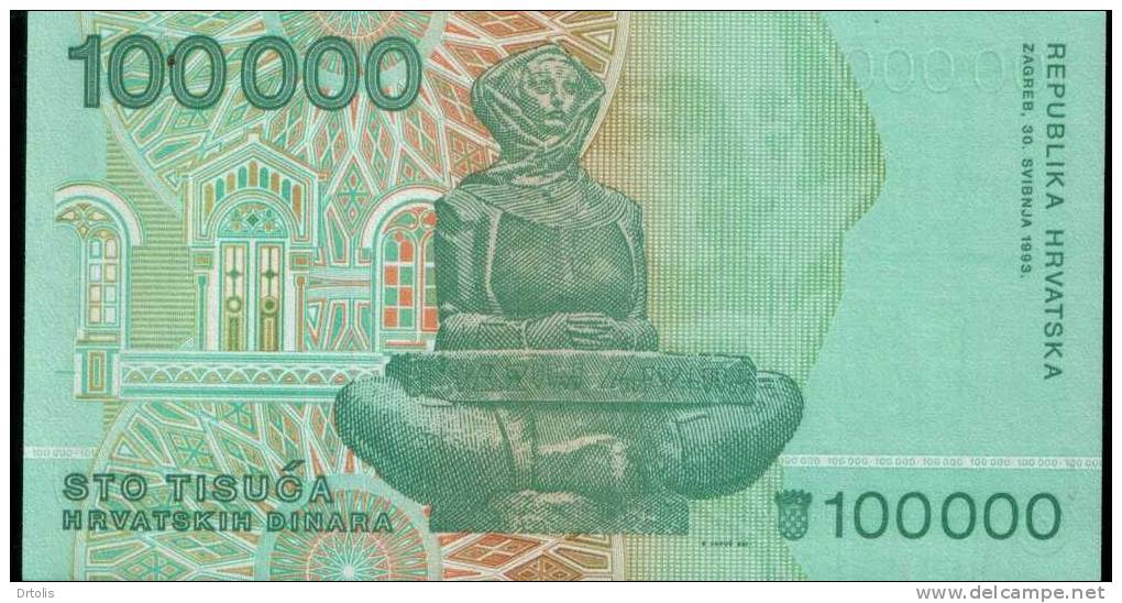 HRVATSKA / 100000 DINARA / UNC. / 2 SCANS . - Other & Unclassified