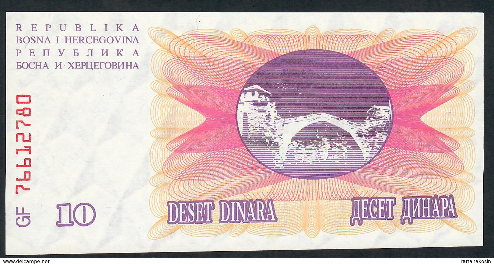 BOSNIE BOSNIA  P53d   10.000  DINARA  1993 With Overprint  UNC. - Bosnia And Herzegovina