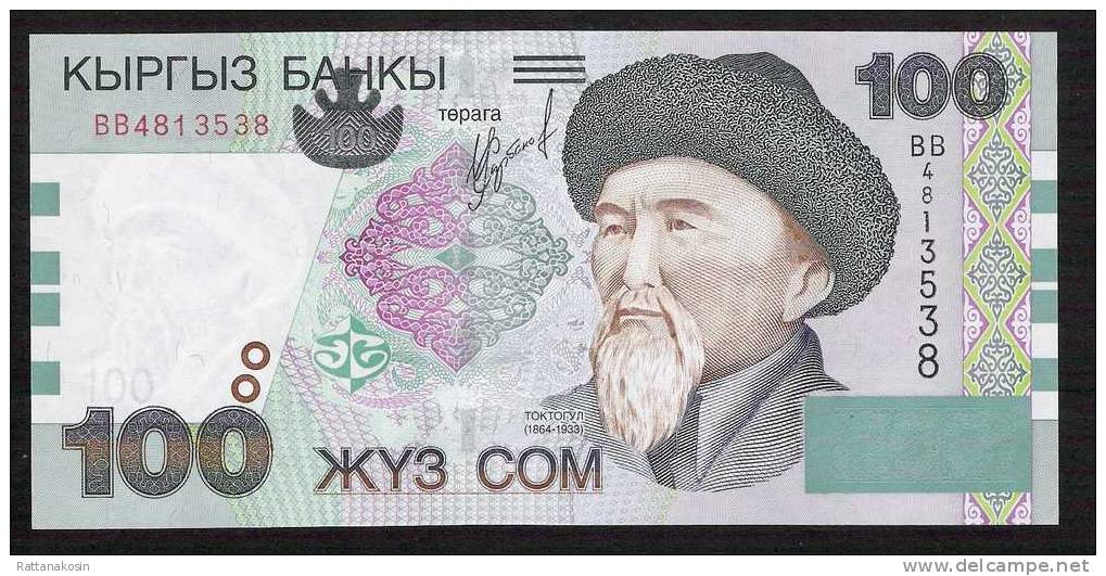 KYRGYSTAN P21 100  SOM 2002 #BB Signature 3 UNC. - Kirgisistan