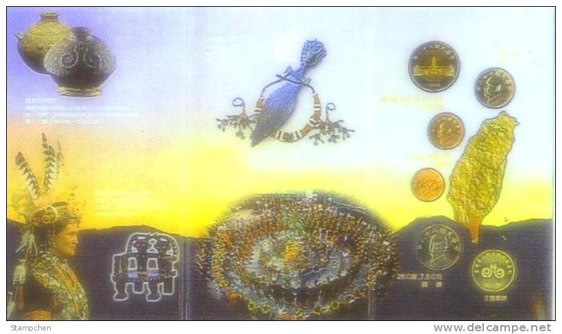 Rep China 1999 Taiwan Aboriginal Culture Series Uncirculated Coin Collection-Paiwan Tribe - China
