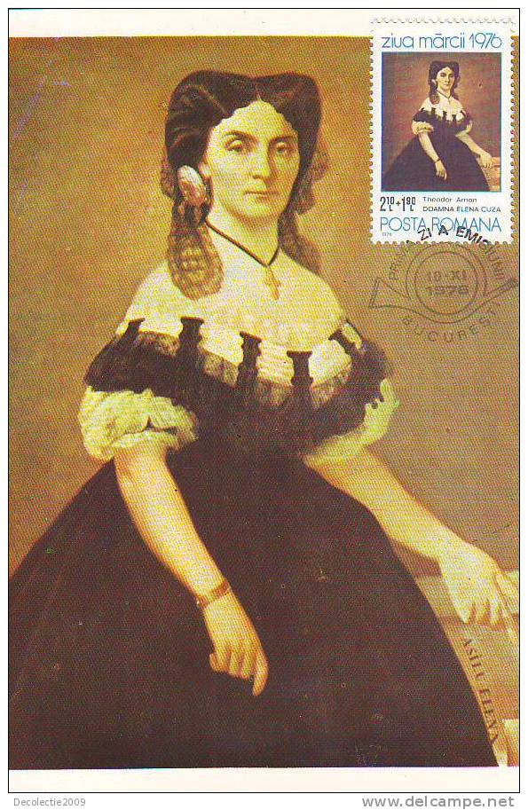 M257 Cartes Maximum Maxi Card Romania Impressionisme Theodor Aman Doamna Elena Cuza - Impresionismo
