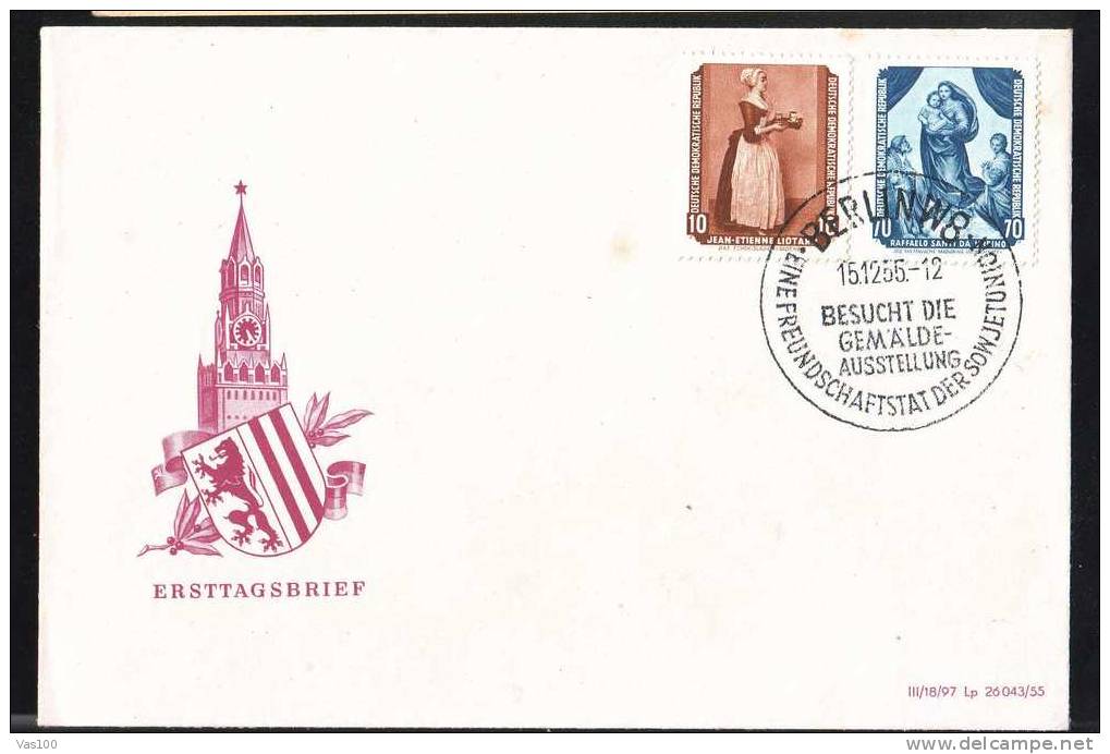 Germany 1955 Cover Obliteration Concordante,nice Franking 2 Stamp On Cover. - Lettres & Documents