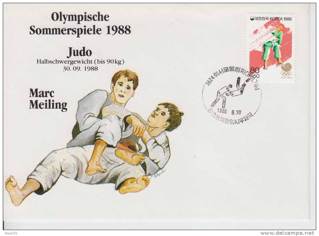 Corée Du Sud YT 1332 Cachet Temporaire Des Jeux Séoul 88 , Marc Meiling - Judo