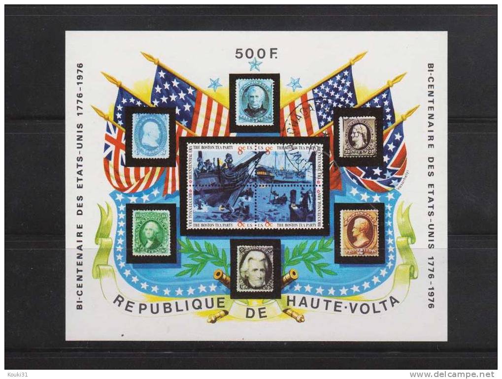 Haute-Volta 1 BF Obl : Bicentenaire Des USA - Indépendance USA
