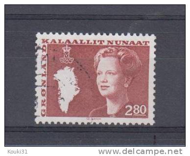 Groenland YT 143 Obl : Reine Margrethe Et Carte Du Groenland - Usati