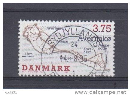 Danemark YT 1099 Obl : Carte De L'île Avernako - Gebraucht