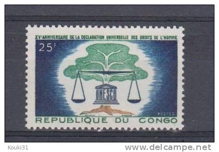 Congo YT 158 ** : UNESCO , Droits De L'homme Et Arbre - UNESCO