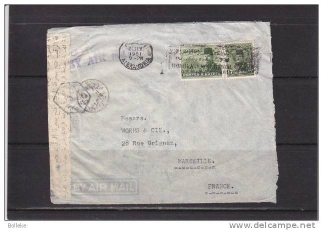 Egypte  -  Lettre De 1951  -  Avec Censure - Covers & Documents