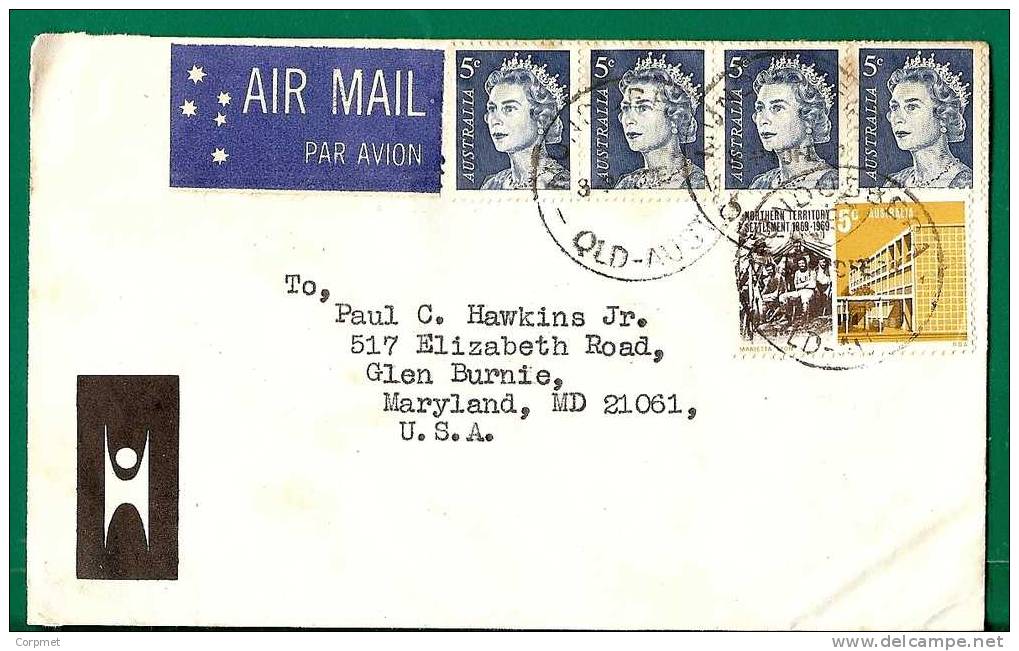 AUSTRALIA - VF PROFUSE FRANKING COVER From MUNDUBBERA To MARYLAND - Brieven En Documenten