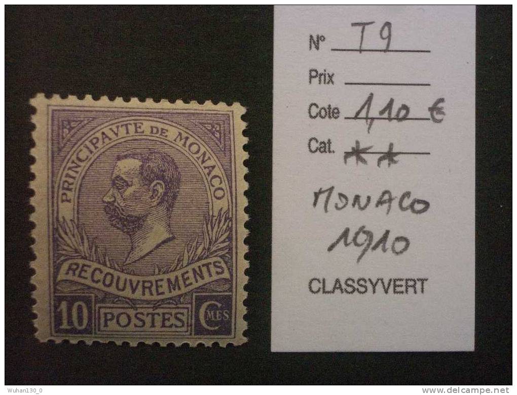 MONACO  Taxe  * *  De  1910  "  Recouvrements  "    N°        1 Val - Postage Due