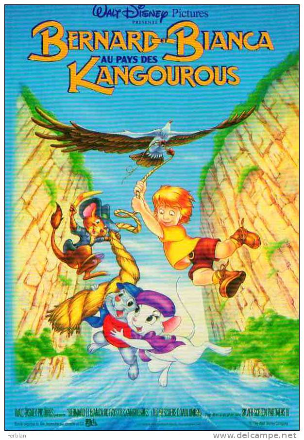 THEMES. DISNEY. BERNARD ET BIANCA AU PAYS DES KANGOUROUS. Carte De L'Affiche Du Film. - Autres & Non Classés