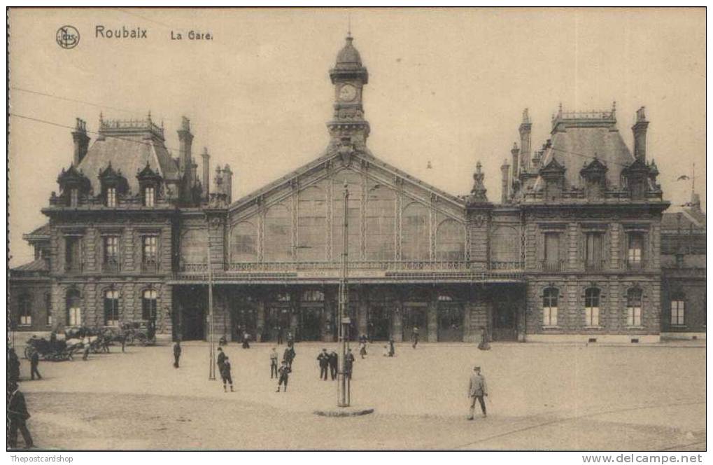 CPA 59 ROUBAIX LA GARE RAILWAY STATION FRANCE NELS PHONO-PHOTO 12 RUE DU CURE NOTRE-DAME TOURNAI NORD - Roubaix