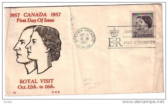 PGL 1933 - CANADA ROYAL VISIT 1957 FDC - 1952-1960