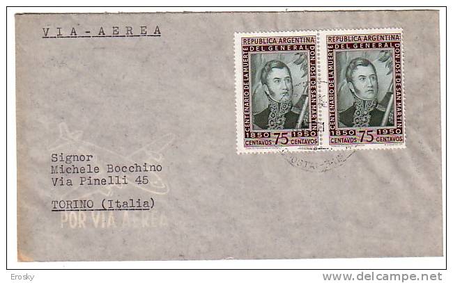 PGL 1961 - ARGENTINA LETTER TO ITALY 21/09/1951 (ARRIVAL) - Covers & Documents