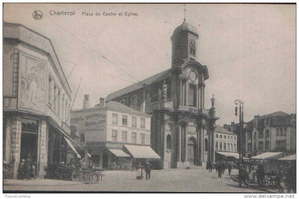 NELS CHARLEROI PLACE DU CENTRE ET EGLISE UNUSED DIVIDED BACK BELGIUM LA BELGIQUE HAINAUT - Charleroi