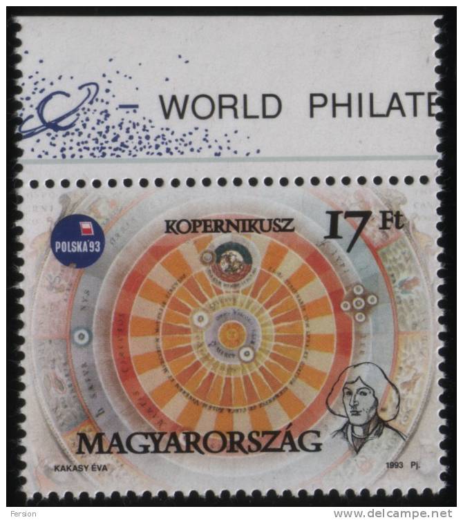 1993 - Hungary - Philatelic Exhibition Poland - Polska - Mi. 4243 COPERNICUS - Nuevos