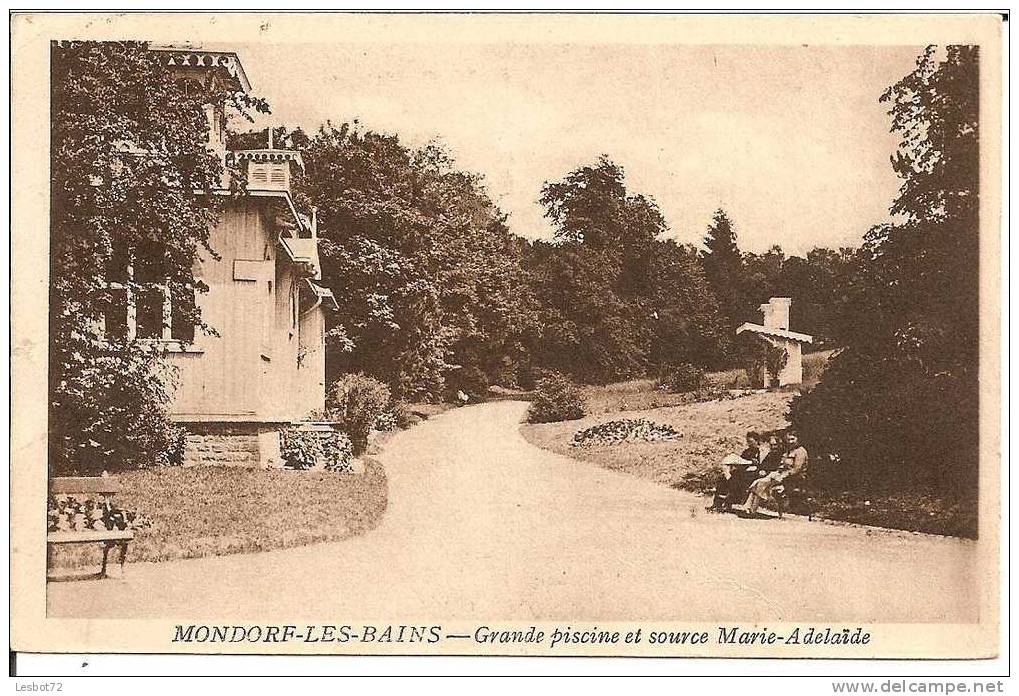 Cpa, Mondorf-les-Bains (Luxembourg), Grande Piscine Et Source Marie-Adelaïde, Animée - Mondorf-les-Bains