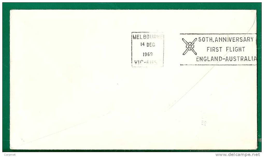 AUSTRALIA - VF 50th ANNIV FIRST FLIGHT ENGLAND-AUSTRALIA COVER - Premiers Vols