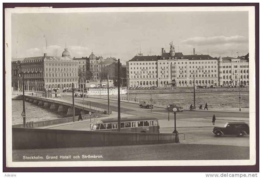 STOCKHOLM, Grand Hotell Och Strömbron, Gel.1950, Allierter Zensurstempel - Schweden