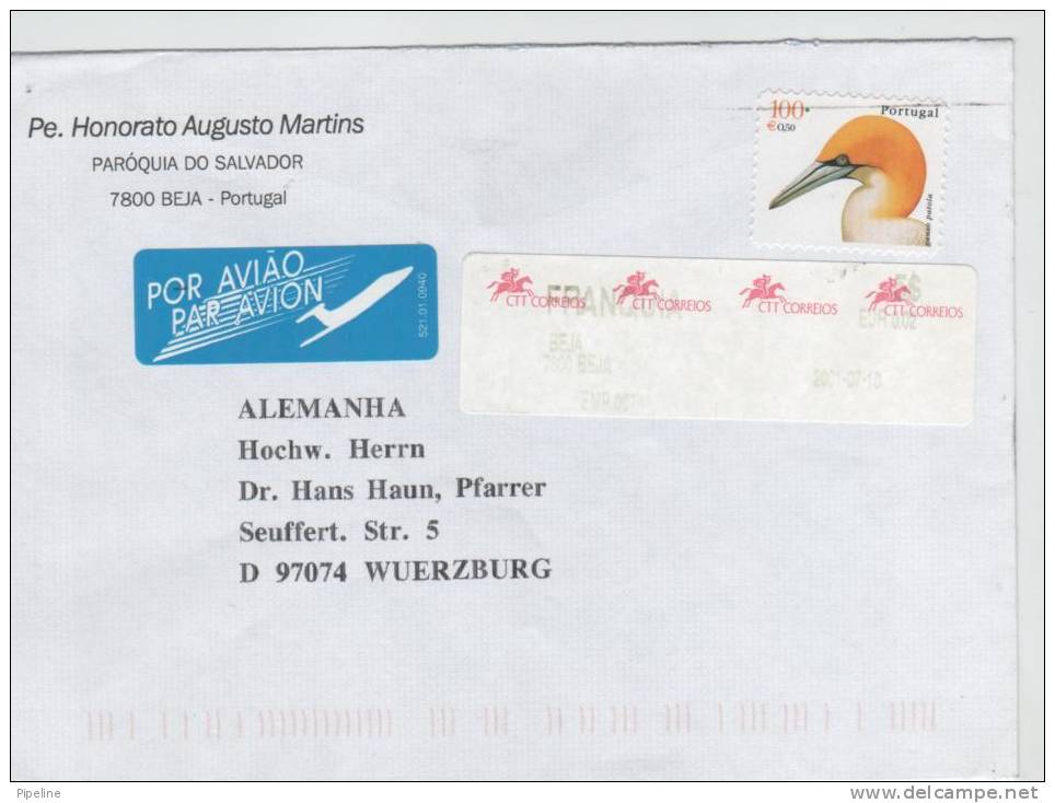 Portugal Cover Sent Air Mail To Germany 10-7-2001 - Briefe U. Dokumente
