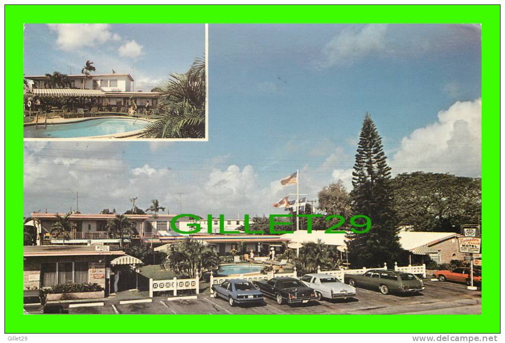 FORT LAUDERDALE, FL. - LIVINGSTON MANOR MOTEL - ANIMATED OLD CARS - TRAVEL IN 1987 - DEXTER PRESS - - Fort Lauderdale