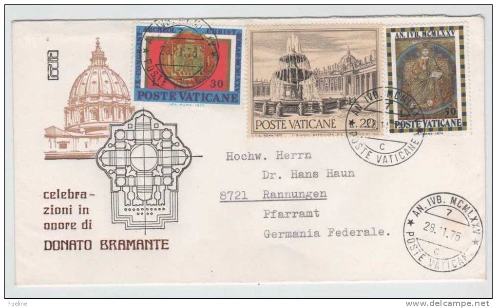 Vatican Cover Sent To Germany 28-11-1975 - Covers & Documents