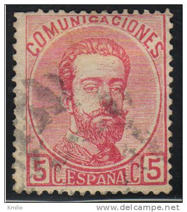 Edifil 118 1873 Amadeo 5 Cts Rosa Usado Catálogo 9 Eur - Used Stamps