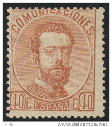 Edifil 125(*) 1872 Amadeo 40 Cts Castaño Claro En Nuevo Catálogo 84 Eur - Unused Stamps