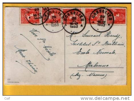 336 Op Kaart Met Stempel GOSSELIES - 1932 Ceres And Mercurius