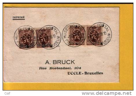 315 Op Kaart Met Stempel MUSEE POSTAL / POST MUSEUM Op 7/11/36 - 1929-1937 Lion Héraldique