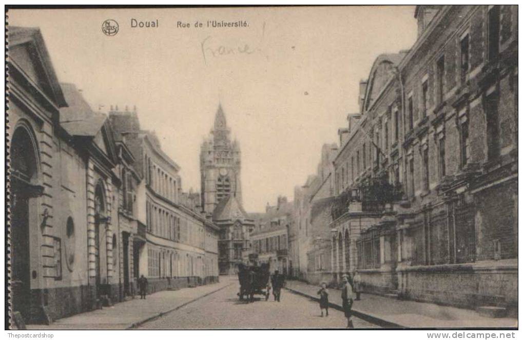 CPA 59 DOUAI RUE DE L'UNIVERSITE FRANCE NELS PHONO-PHOTO 12 RUE DU CURE NOTRE-DAME TOURNAI NORD - Douai