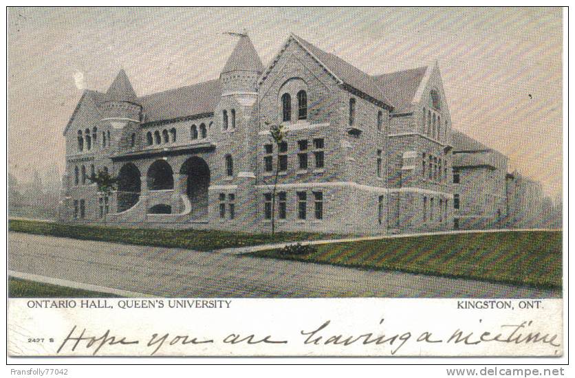 KINGSTON ONTARIO CANADA Queens University ONTARIO HALL 1906 - Kingston