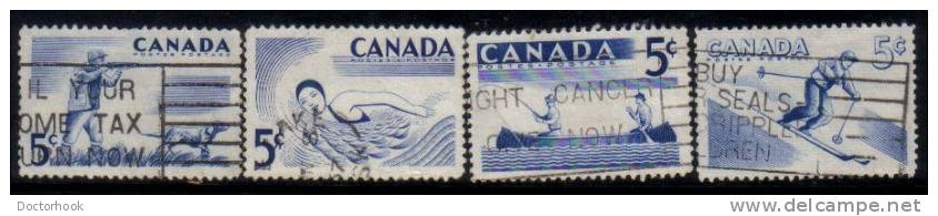 CANADA   Scott #  365-8  F-VF USED - Usados