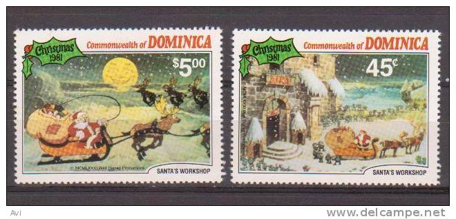 Dominica Disney 2 Stamps Christmas .UMM  : - Dominica (1978-...)